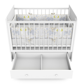 Кровать детская Indigo Classic маятник на колесах, ящик 