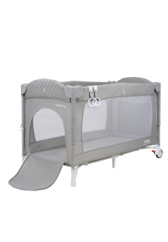 Кровать-манеж Indigo BON-BON TOY c маятником, (2 уровня) серый