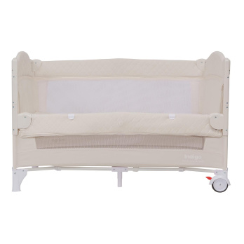 Кровать-манеж Indigo BON-BON TOY c маятником, (2 уровня) бежевый