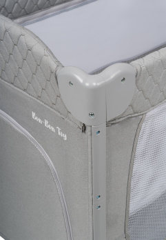 Кровать-манеж Indigo BON-BON TOY c маятником, (2 уровня) серый