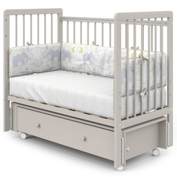 Кровать детская Indigo Vista маятник на колесах, ящик 