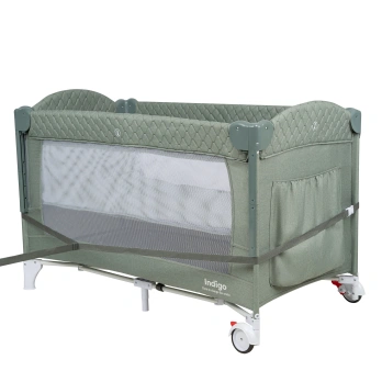 Кровать-манеж Indigo BON-BON (2 уровня) зеленый