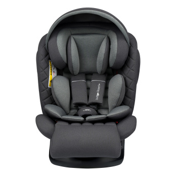 Автокресло INDIGO SMART+ Isofix, капюшон, подножка, 0+1+2+3 (0-36 кг) серый
