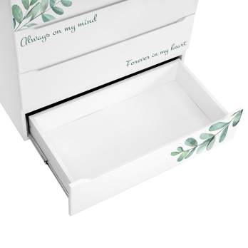 Комод Indigo Green Line 800/4 ЛДСП, МДФ с узким пеленальным столиком белый с принтом