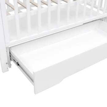 Кровать детская Indigo Norden маятник на колесах, ящик белый