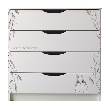 Комод детский с пеленальной доской Indigo Baby Line 800/4 ЛДСП, МДФ  белый с принтом