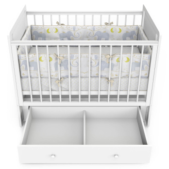 Кровать детская Indigo Classic маятник на колесах, ящик 