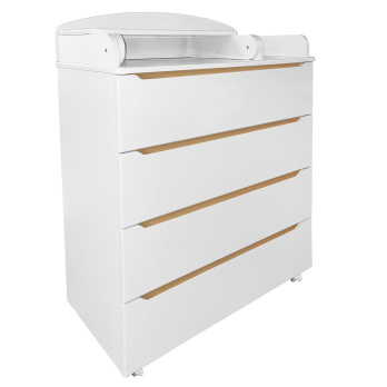 Комод Indigo Style 800/4 МДФ с узким пеленальным столиком белый