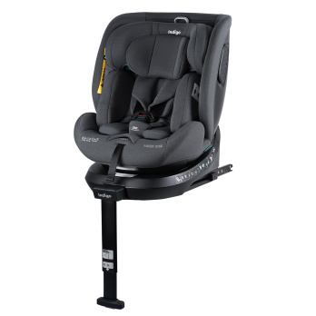 Автокресло Indigo E-TRON ISOFIX I-SIZE, с упором, группа 0+1+2+3 (0-36 кг)  серый