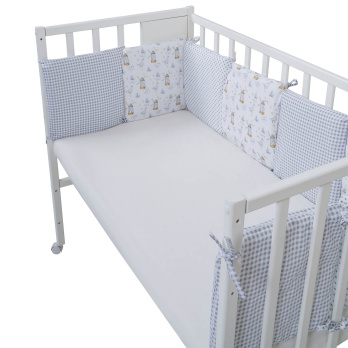 Борт в кроватку Indigo Лесные зверята (подушечки) поплин 