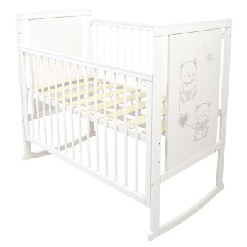 Кровать детская Indigo Happy Friends колесо-качалка белый