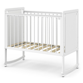 Кровать детская Indigo Classic колесо-качалка белый