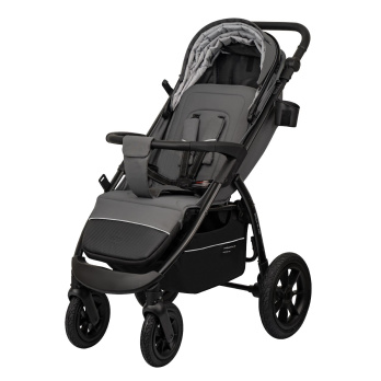 Коляска прогулочная Indigo EPICA XL AIR с сумкой серый