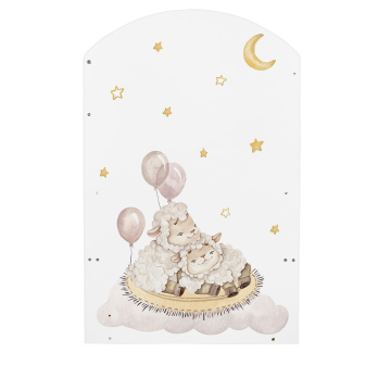 Кровать детская Indigo With Love маятник, ящик белый овечки