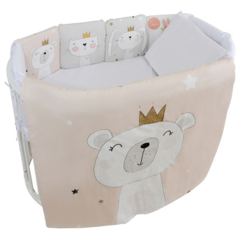 Комплект в кроватку 6 предметов Indigo КОРОЛЕВСКИЕ ЗВЕРЯТА (подуш.) 