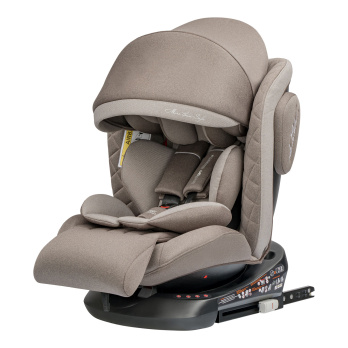 Автокресло INDIGO SMART+ Isofix, капюшон, подножка, 0+1+2+3 (0-36 кг) бежевый
