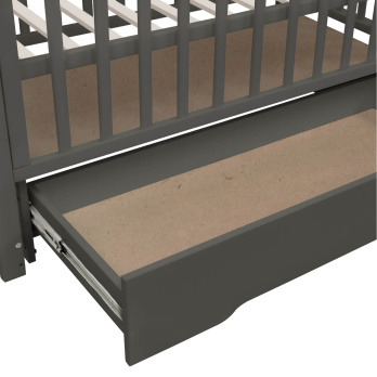 Кровать детская Indigo Norden маятник на колесах, ящик серый