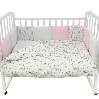 Комплект в кроватку 6 предметов Indigo Лесные зверята (подуш.) поплин 