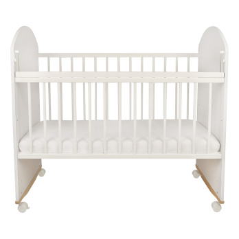 Кровать детская Indigo My Sleepy (фигур.спин., колесо-качалка) белый лисичка