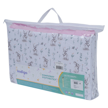 Борт в кроватку из 4-х частей Indigo Лесные зверята поплин 