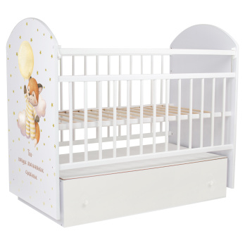 Кровать детская Indigo My Sleepy маятник, ящик белый лисичка