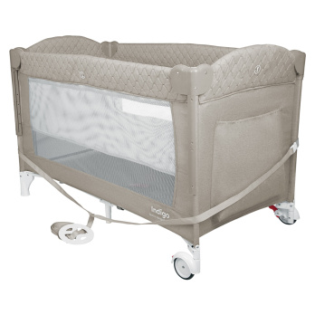 Кровать-манеж Indigo BON-BON (2 уровня) бежевый