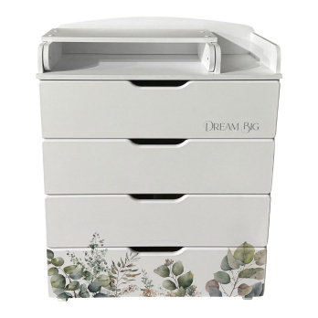 Комод детский с пеленальной доской Indigo Baby Line 800/4 ЛДСП, МДФ  белый с принтом