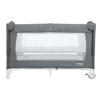 Кровать-манеж Indigo BON-BON (2 уровня) серый
