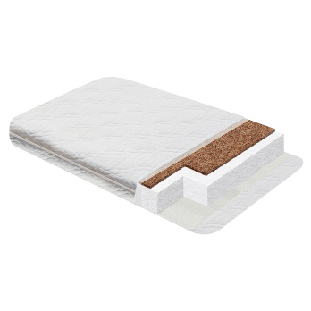 Матрас Indigo BABY LIFE большой, стеганный трикотаж ALOE (120*60*12) белый