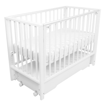 Кровать детская Indigo Norden маятник на колесах, ящик белый