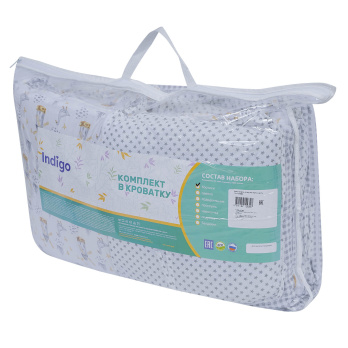 Борт в кроватку Indigo Лесные зверята (подушечки) поплин 