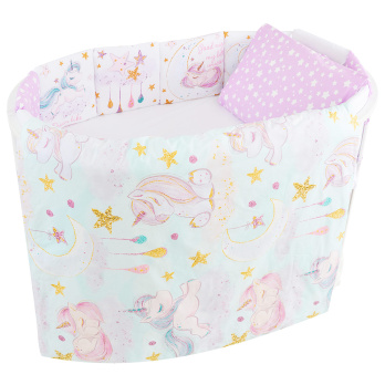 Комплект в кроватку 6 предметов Indigo Малыши (подушечки) перкаль розовый