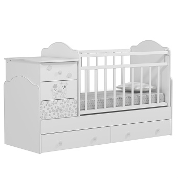 Кровать-трансформер INDIGO Fattoria Universal белый с принтом