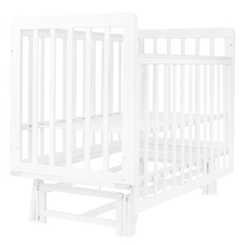 Кровать детская Indigo Style на ножках с легкосъемной стенкой, продольный маятник белый