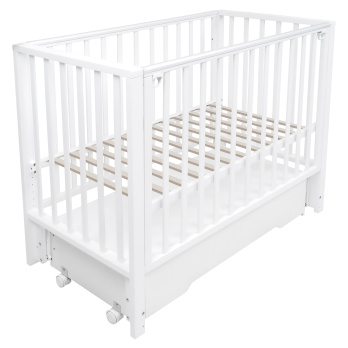 Кровать детская Indigo Norden маятник на колесах, ящик белый