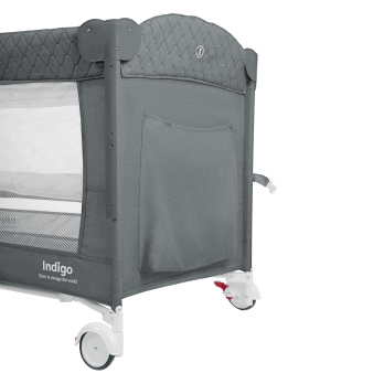 Кровать-манеж Indigo BON-BON (2 уровня) серый