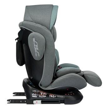 Автокресло INDIGO SMART+ Isofix, капюшон, подножка, 0+1+2+3 (0-36 кг) серый