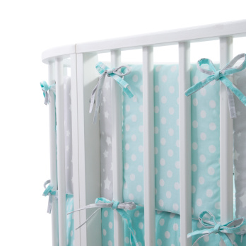 Комплект в кроватку 6 предметов Indigo Малыши (подушечки) перкаль голубой пилоты