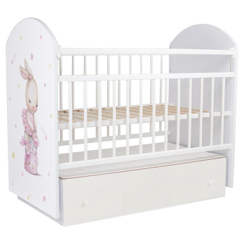 Кровать детская Indigo With Love маятник, ящик белый балерина