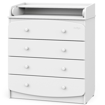 Комод Indigo Classic 800/4 c откидным пеленальным столиком, МДФ, ЛДСП белый