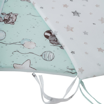 Борт в кроватку из 4-х частей Indigo Лесные зверята поплин 