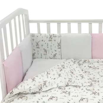 Комплект в кроватку 6 предметов Indigo Лесные зверята (подуш.) поплин 