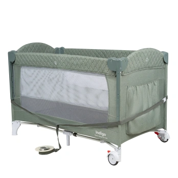 Кровать-манеж Indigo BON-BON (2 уровня) зеленый