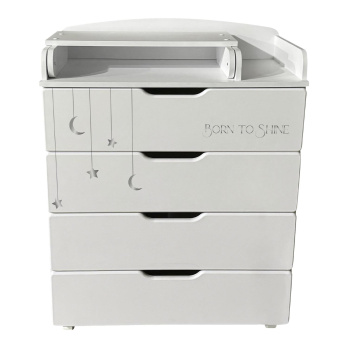 Комод детский с пеленальной доской Indigo Baby Line 800/4 ЛДСП, МДФ  белый с принтом