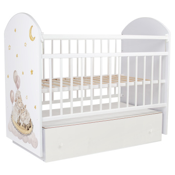 Кровать детская Indigo With Love маятник, ящик белый овечки