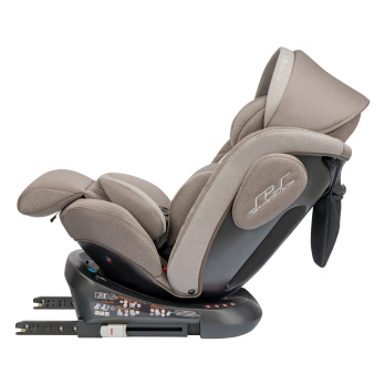 Автокресло INDIGO SMART+ Isofix, капюшон, подножка, 0+1+2+3 (0-36 кг) бежевый