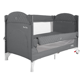 Кровать-манеж Indigo BON-BON (2 уровня) серый