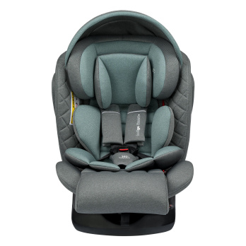 Автокресло INDIGO SMART+ Isofix, капюшон, подножка, 0+1+2+3 (0-36 кг) серый