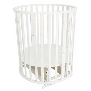 Кровать детская INDIGO Омега 25 6в1 круг-овал с поперечный маятником или на колесах 