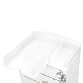 Комод Indigo Green Line 800/4 ЛДСП, МДФ с узким пеленальным столиком белый с принтом